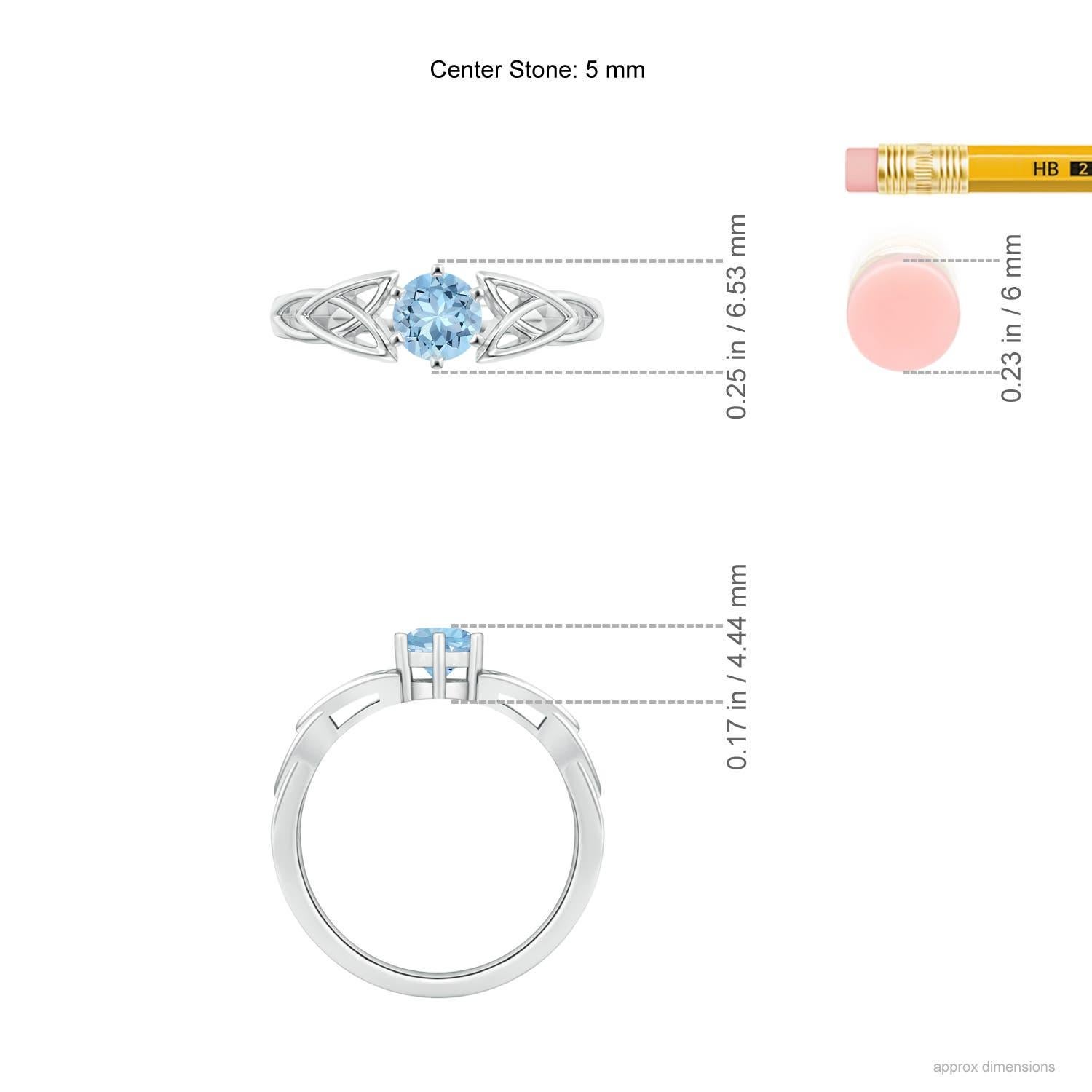 Angara Natural Solitaire Round Aquamarine Knot Engagement Ring in 14K Solid Gold For Sale 2