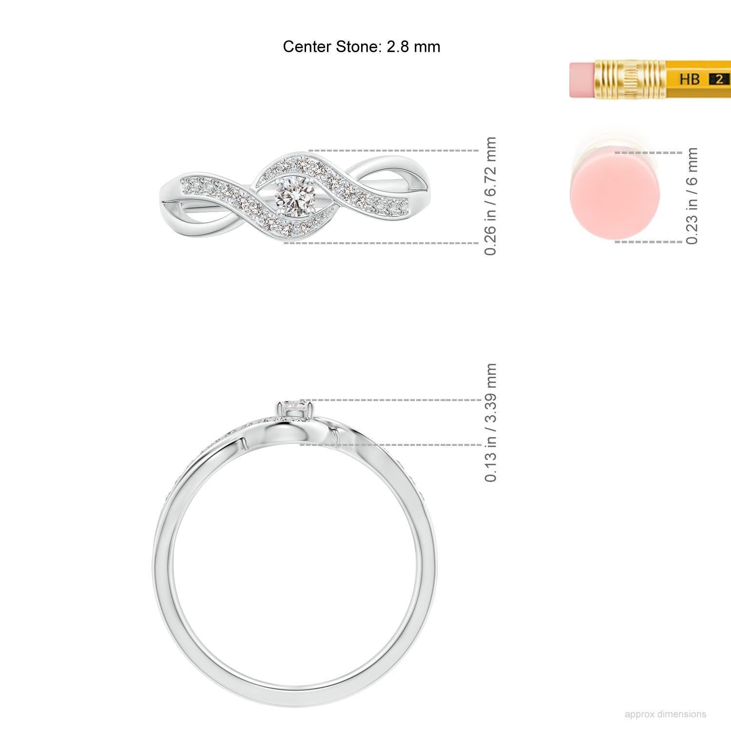 Angara natürlichen Solitär runden Diamanten Unendlichkeit Versprechen Ring in 14K massivem Gold Damen im Angebot