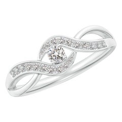 Angara natürlichen Solitär runden Diamanten Unendlichkeit Versprechen Ring in 14K massivem Gold