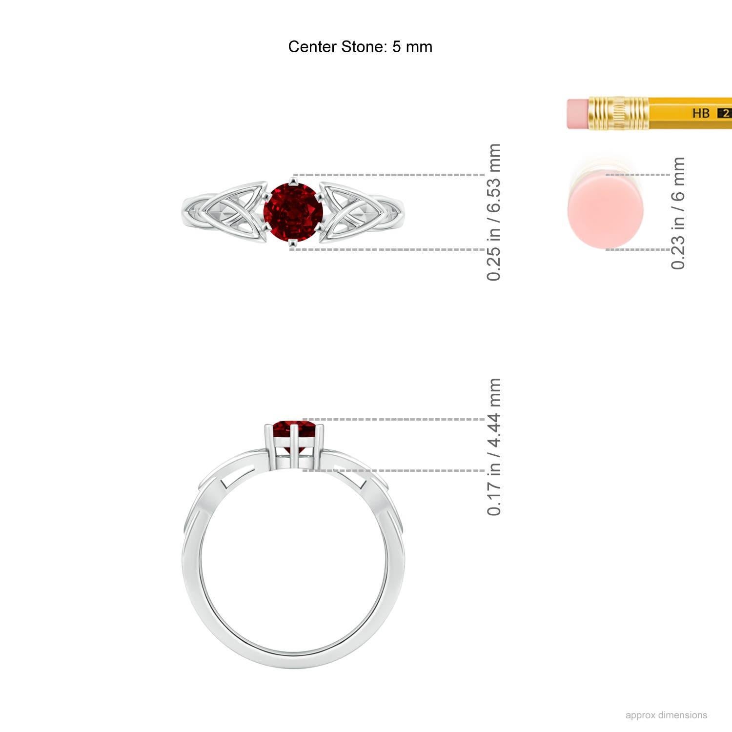 Angara Natural Solitaire Round Ruby Celtic Knot Engagement Ring 14K Solid Gold For Sale 1