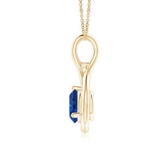 Angara Natural Solitaire Round Sapphire Infinity Twist Pendant in 14K Solid Gold