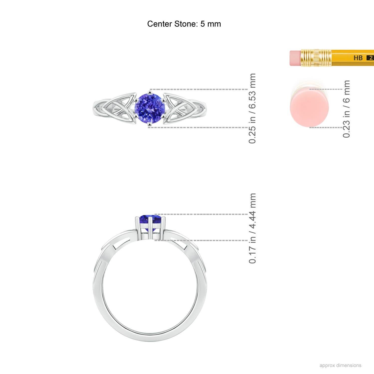 Angara natürlichen Solitär Runde Tansanit keltischen Knoten Ring in 14K massivem Gold im Zustand „Neu“ im Angebot in Los Angeles, CA