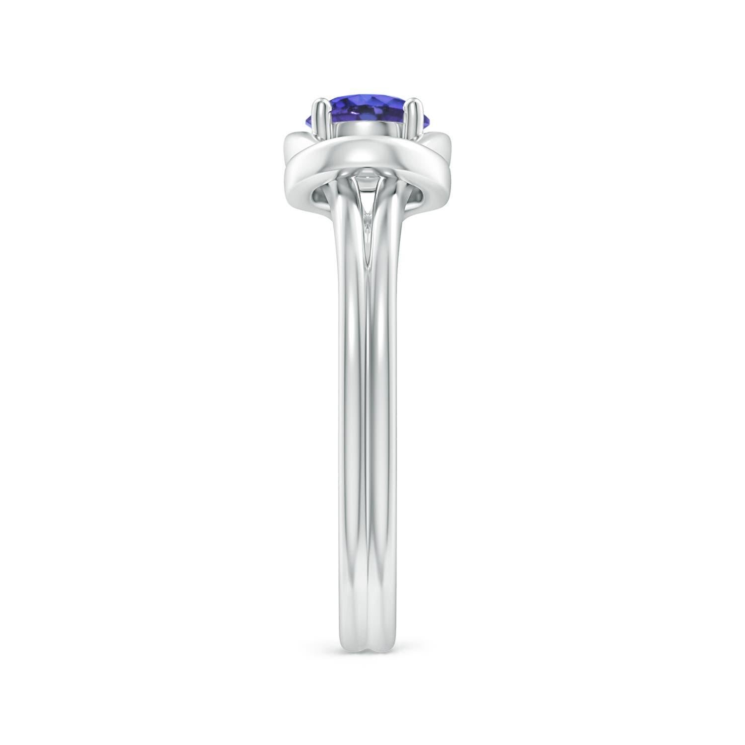 Angara natürlichen Solitär Tanzanite Infinity Knot Ring in 14K massivem Gold (Rundschliff) im Angebot
