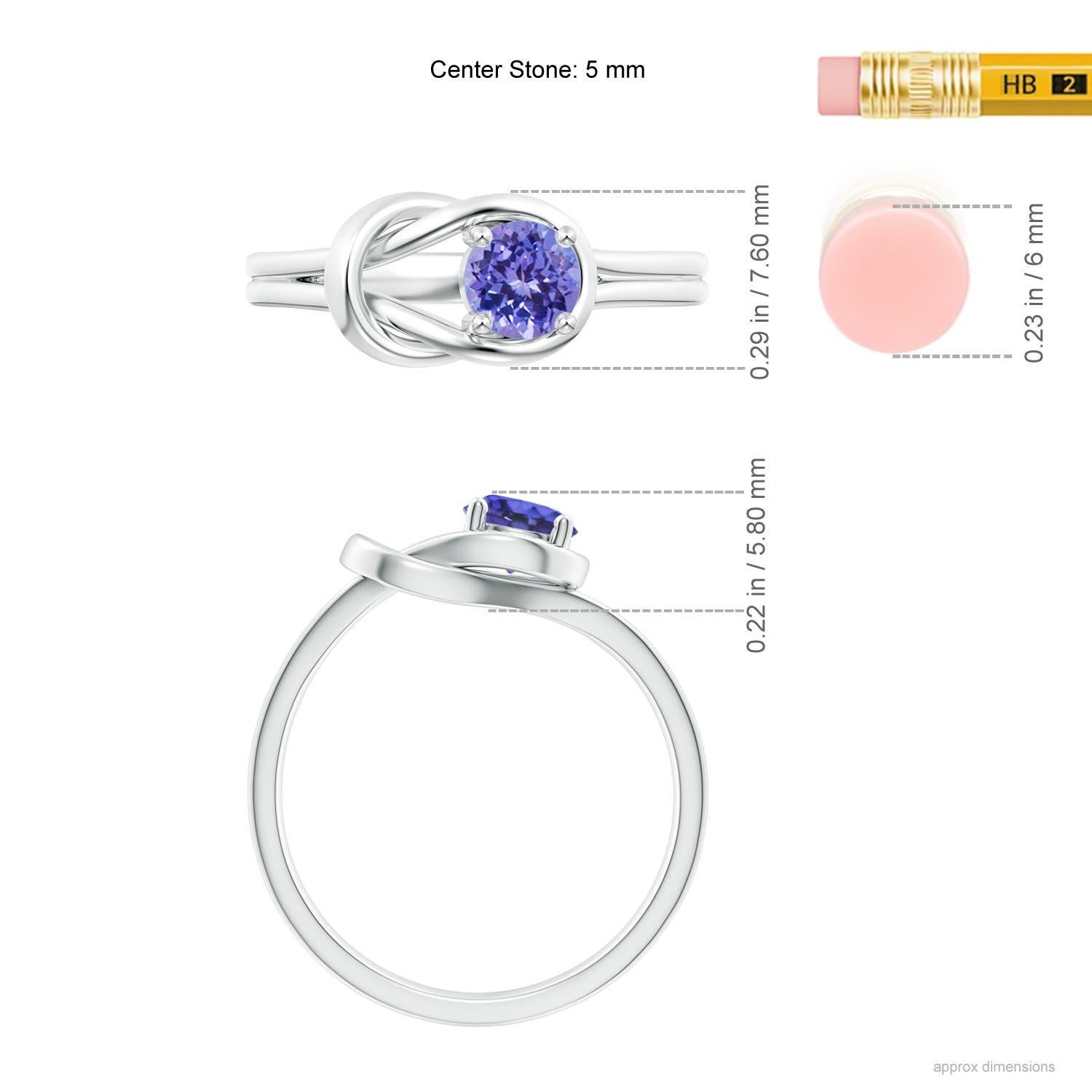 Angara natürlichen Solitär Tanzanite Infinity Knot Ring in 14K massivem Gold Damen im Angebot