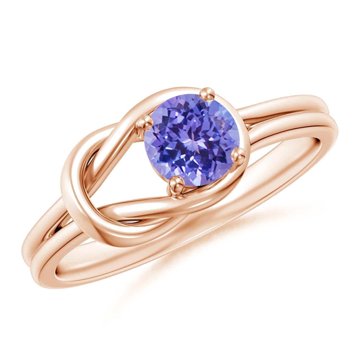 Angara natürlichen Solitär Tanzanite Infinity Knot Ring in 14K massivem Gold im Angebot 2