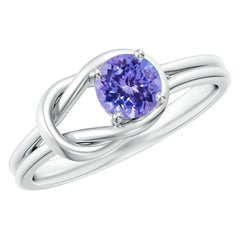 Angara natürlichen Solitär Tanzanite Infinity Knot Ring in 14K massivem Gold