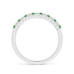 Angara Natural Square Emerald and Diamond Eternity Wedding Ring in 14K Gold