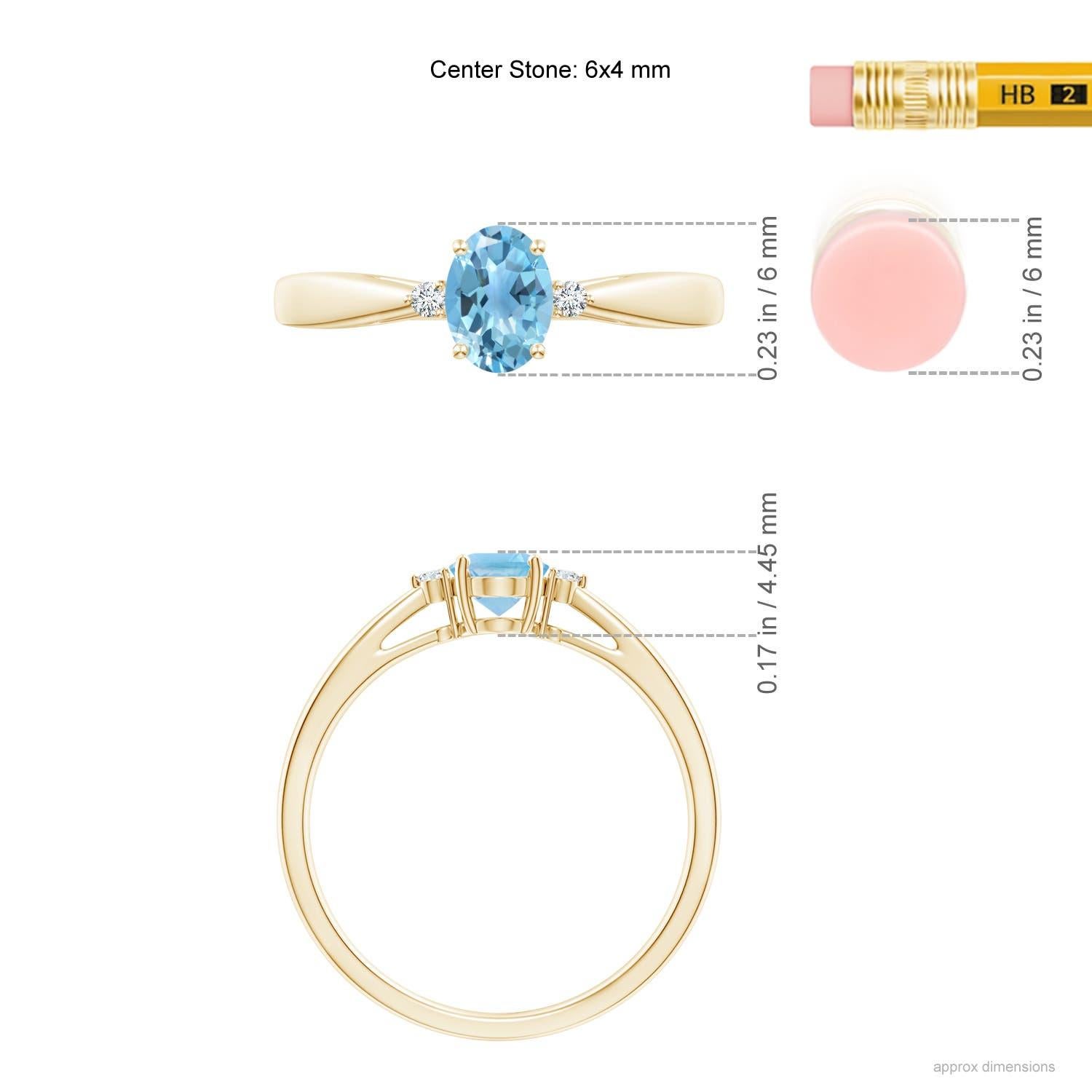 Anello Angara in Topazio Blu Svizzero Naturale con gambo affusolato e diamanti in oro 14K In condizioni Nuovo in vendita a Los Angeles, CA