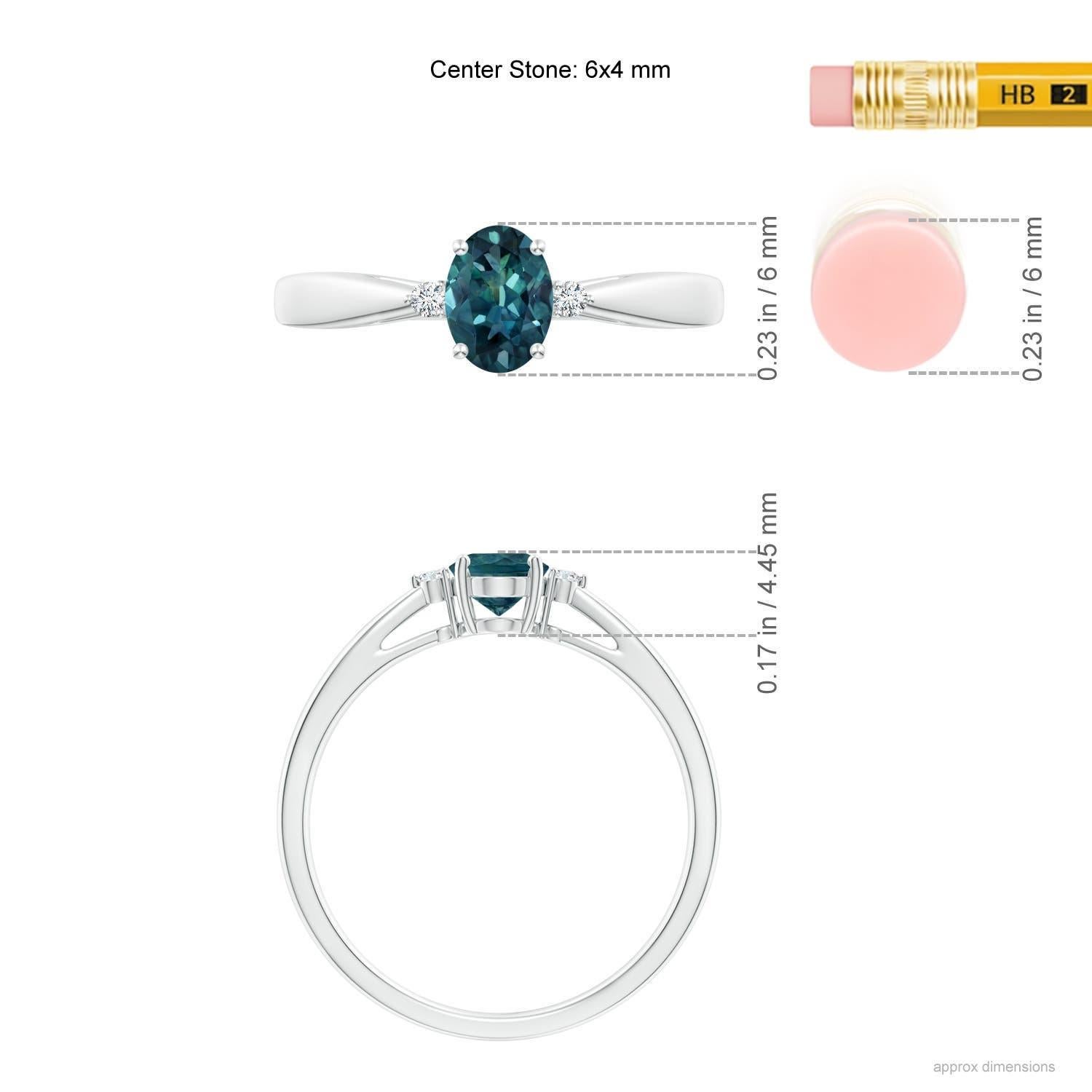 Angara Natural Teal Montana Sapphire Solitär Ring mit Diamanten in 14K Gold Damen im Angebot