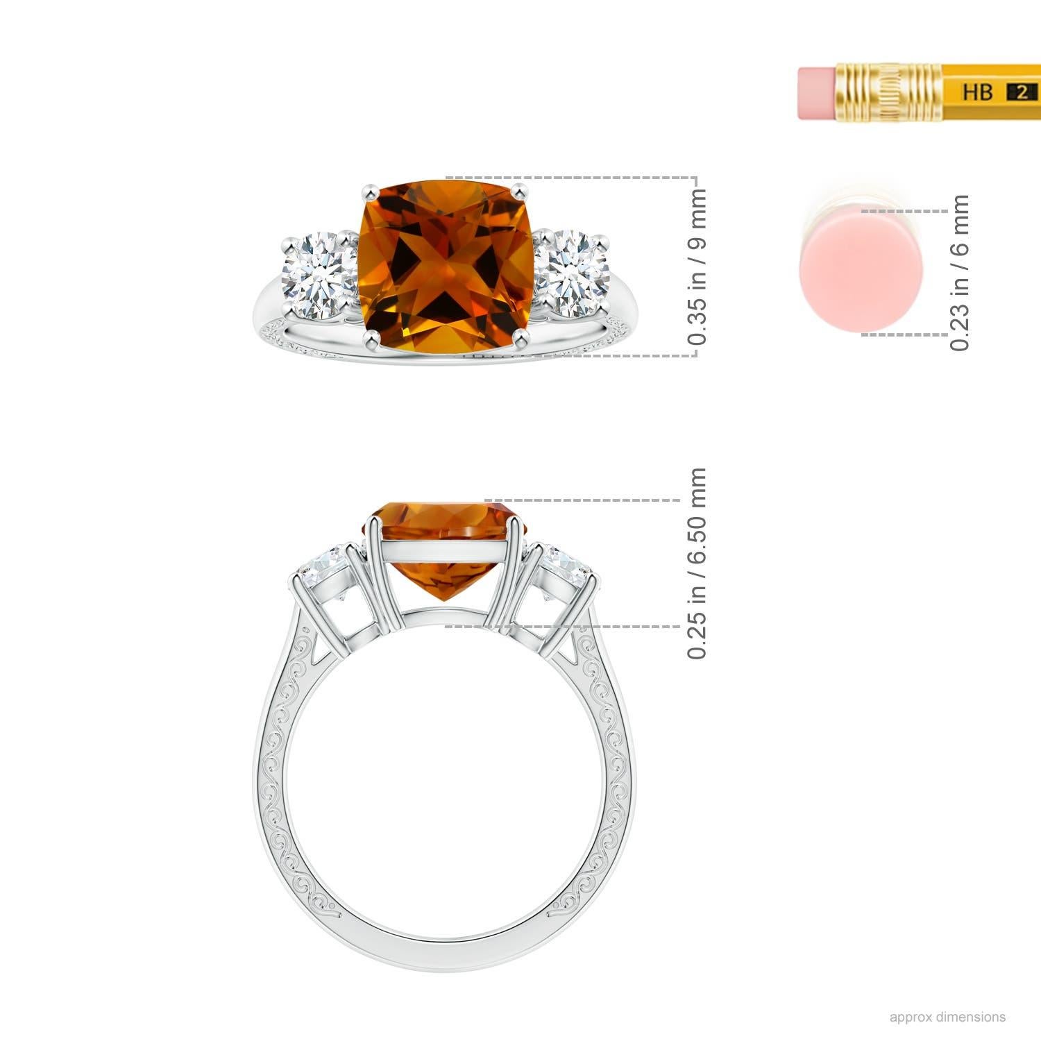 Donna A. Stone Anello con tre pietre naturali e cuscino certificato GIA da 2,83 carati in oro 14K in vendita