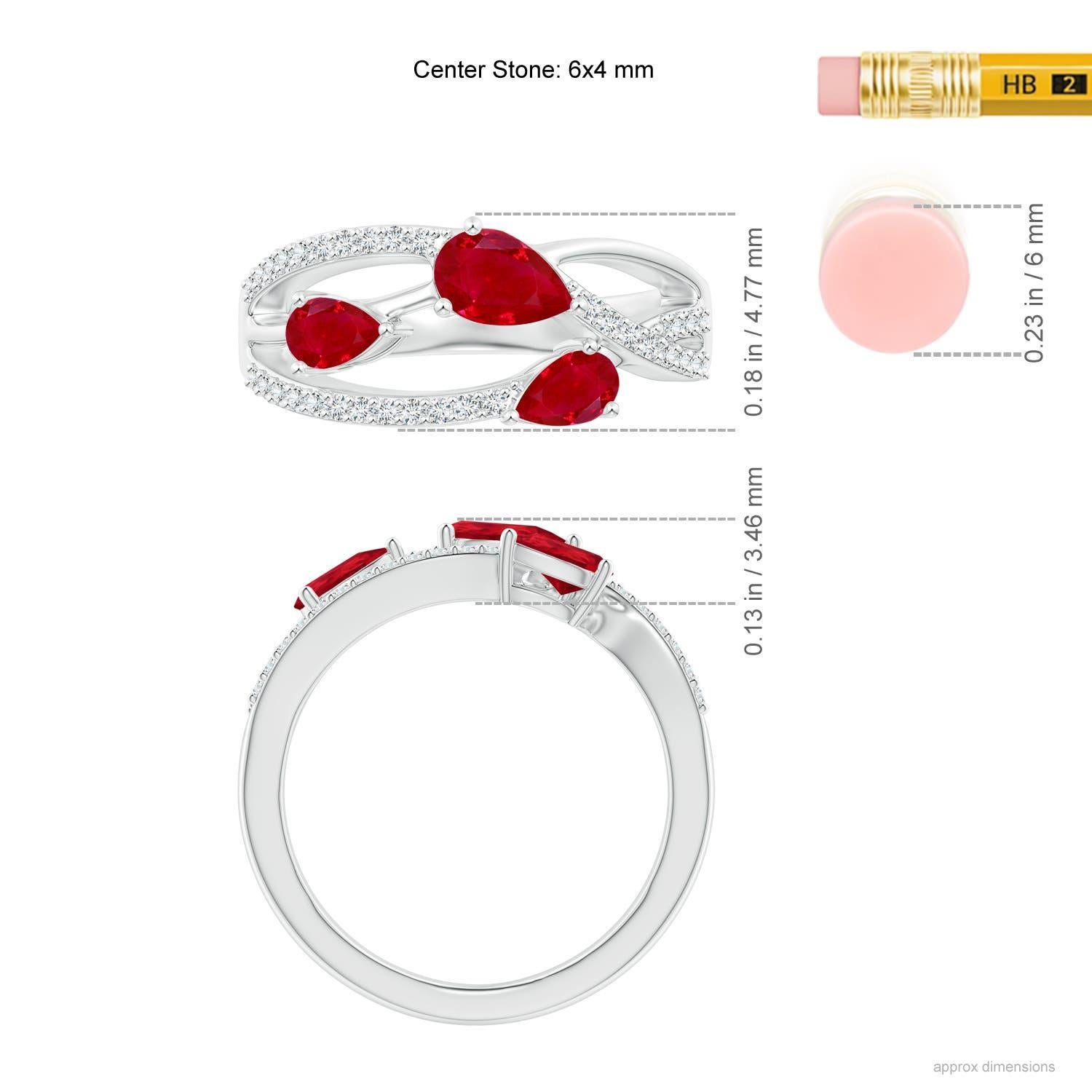 Anello Angara con tre pietre naturali, rubino perlato e croce in oro massiccio 14 carati In condizioni Nuovo in vendita a Los Angeles, CA