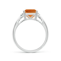 Angara Natural Twist Shank Emerald Cut 3.1 ct Citrine Statement Ring in 14K Gold