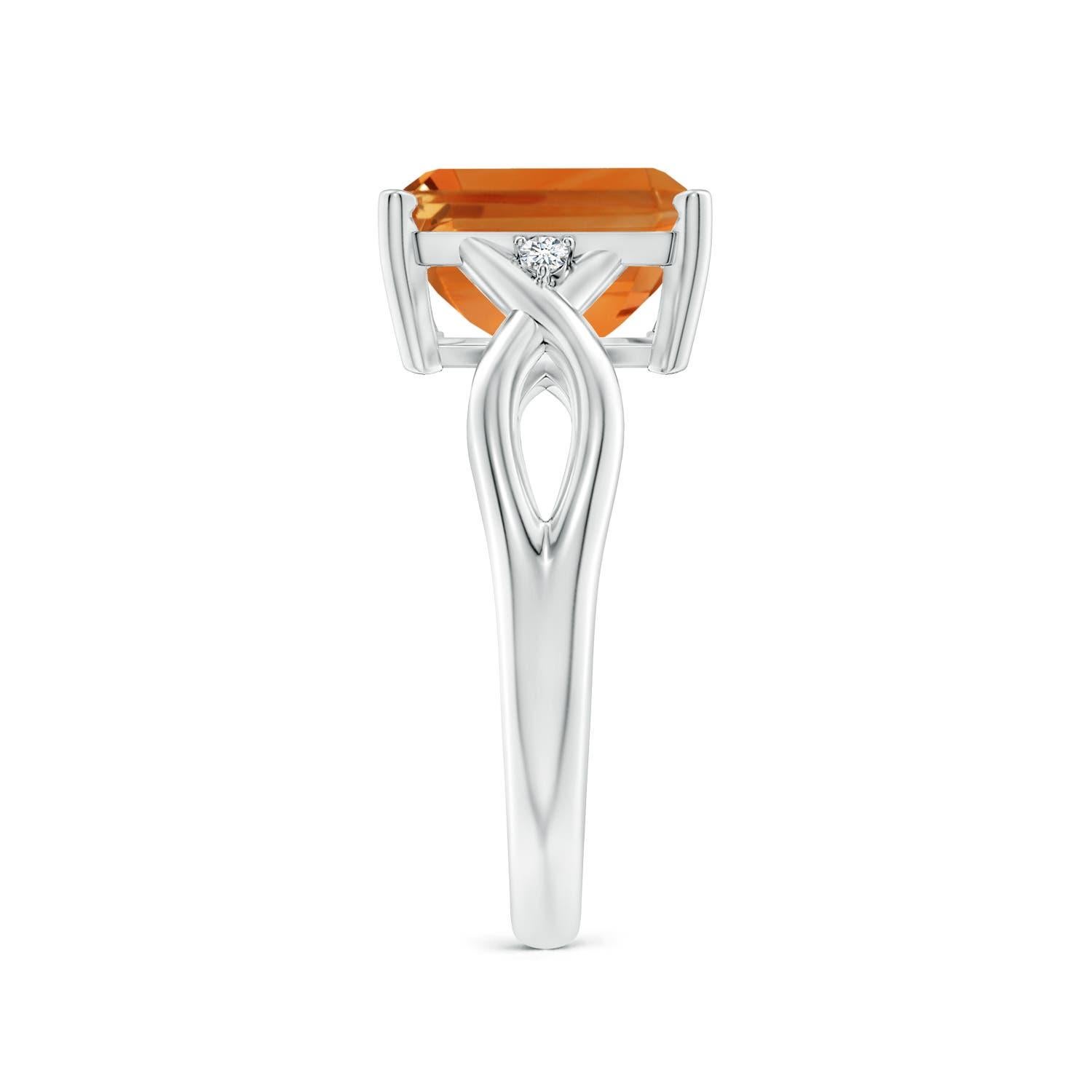Angara Natural Twist Shank Anello con smeraldo da 3,1 carati con citrino in oro 14K In condizioni Nuovo in vendita a Los Angeles, CA