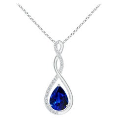 Pendentif Angara Natural Twisted Infinity 1.15 ct Blue Sapphire en or massif 14K