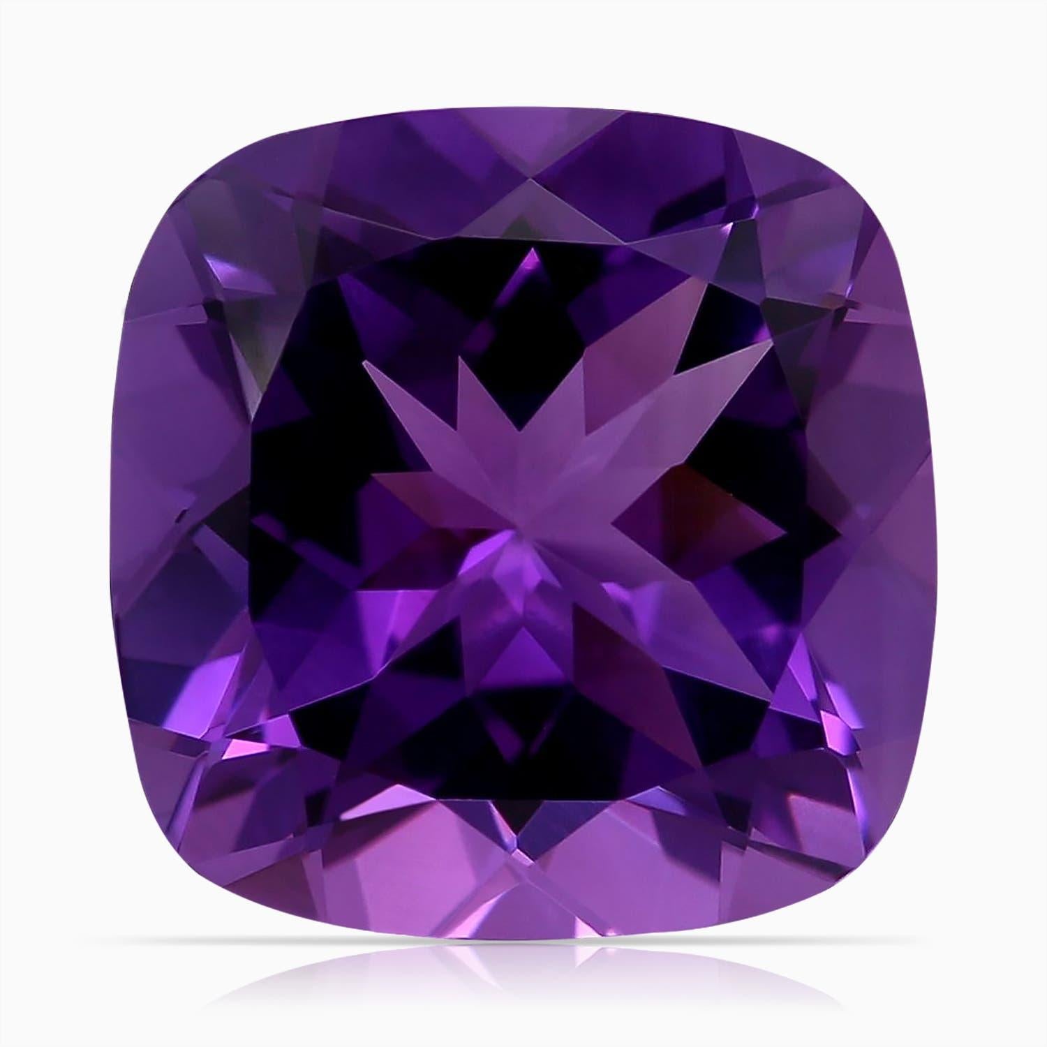 Angara Bague bicolore en or 14 carats avec améthyste coussin certifiée GIA 10,52 ct en vente 1