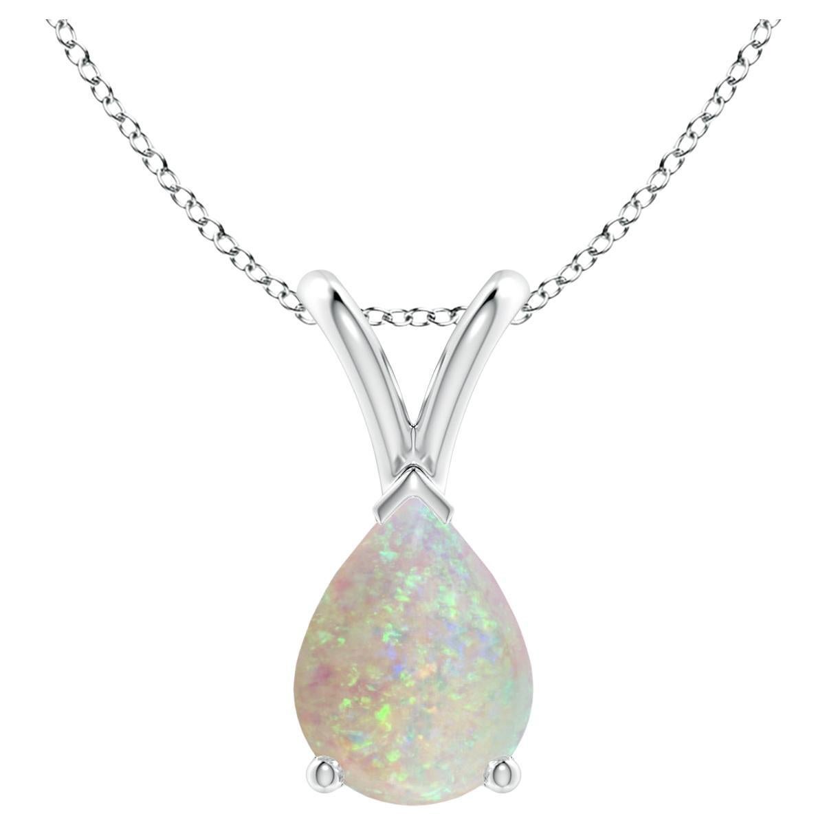 ANGARA Pendentif solitaire en platine avec opale naturelle en forme de poire de 0.70 carat