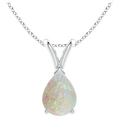 ANGARA Natural V-Bale Pear-Shaped 0.70ct Opal Solitaire Pendant in Platinum