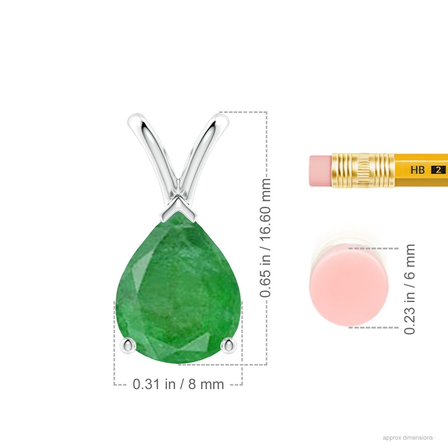 Angara Colgante solitario de esmeralda natural en forma de pera en V de 2,2 ct en platino Corte pera en venta