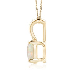 Angara Natural V-Bale Runde 1,15 ct Opal Solitaire Anhänger in 14K massivem Gold