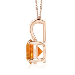 Pendentif solitaire en or massif 14K avec citrine ronde 1.7 ct Angara Natural V-Bale Round