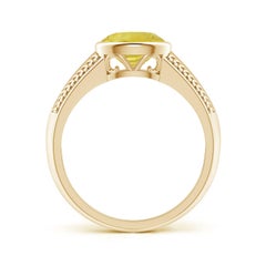 Angara Natural Vintage Inspired 1.5 ct Yellow Sapphire Ring in 14K Solid Gold