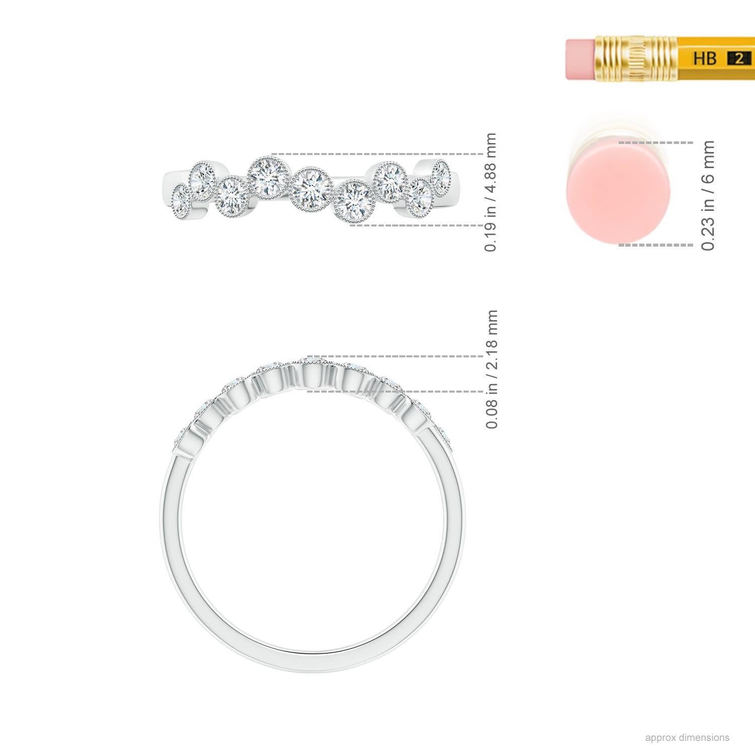 De las mujeres Anillo de moda con diamantes engarzados en bisel de oro macizo de 14 quilates de inspiración vintage natural Angara en venta