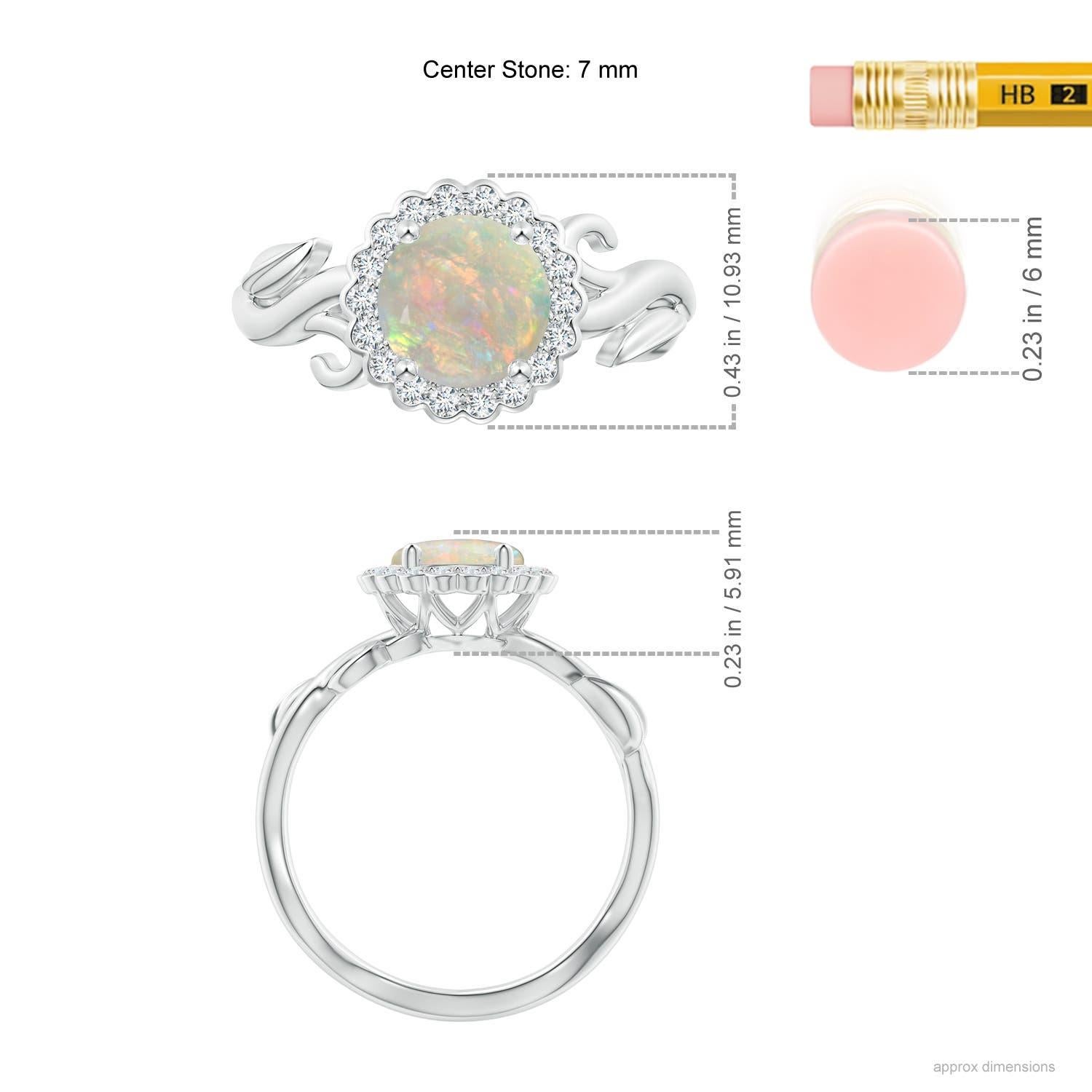 Angara natürlichen Vintage inspiriert Opal Blume und Rebe Ring in 14K massivem Gold Damen im Angebot
