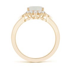 Angara Natural Vintage Inspired Oval 1.7ct Moonstone Halo Ring in 14K Solid Gold (Bague de halo en pierre de lune ovale d'inspiration vintage)
