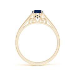 Angara Natural Vintage Oval Sapphire Solitaire Engagement Ring in 14K Solid Gold