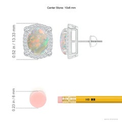 Angara Natural Vintage Style 2,9ct Opal Ohrringe mit Diamanten in 14K Solid Gold