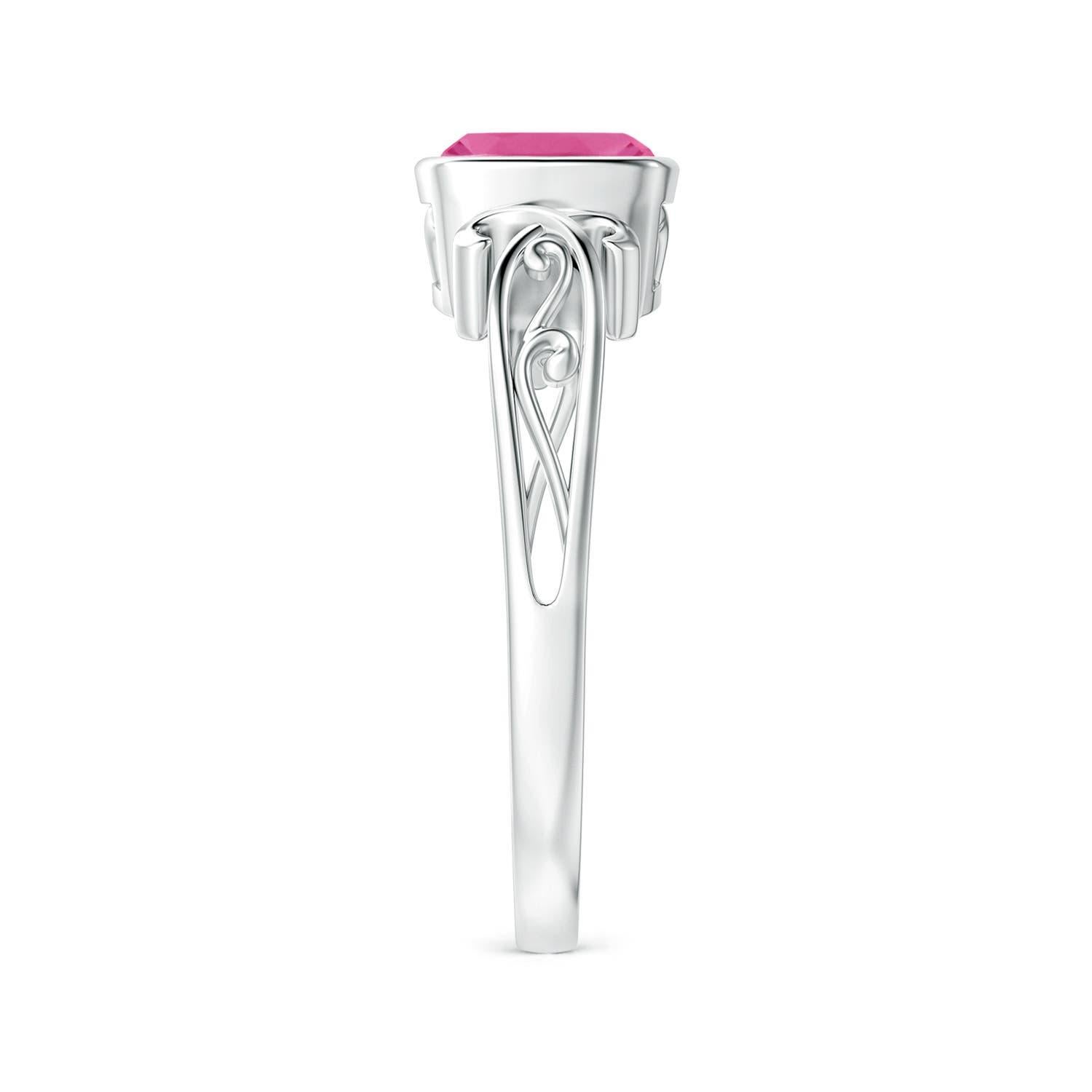 Angara natürlichen Vintage-Stil Kissen rosa Saphir Solitär-Ring in 14K Gold im Zustand „Neu“ im Angebot in Los Angeles, CA
