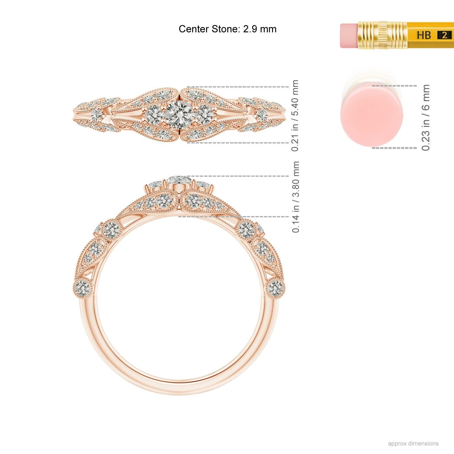 Angara Anillo de Aniversario de Diamante Natural Estilo Vintage de Oro Macizo de 14K para Mujer en Nuevo estado para la venta en Los Angeles, CA