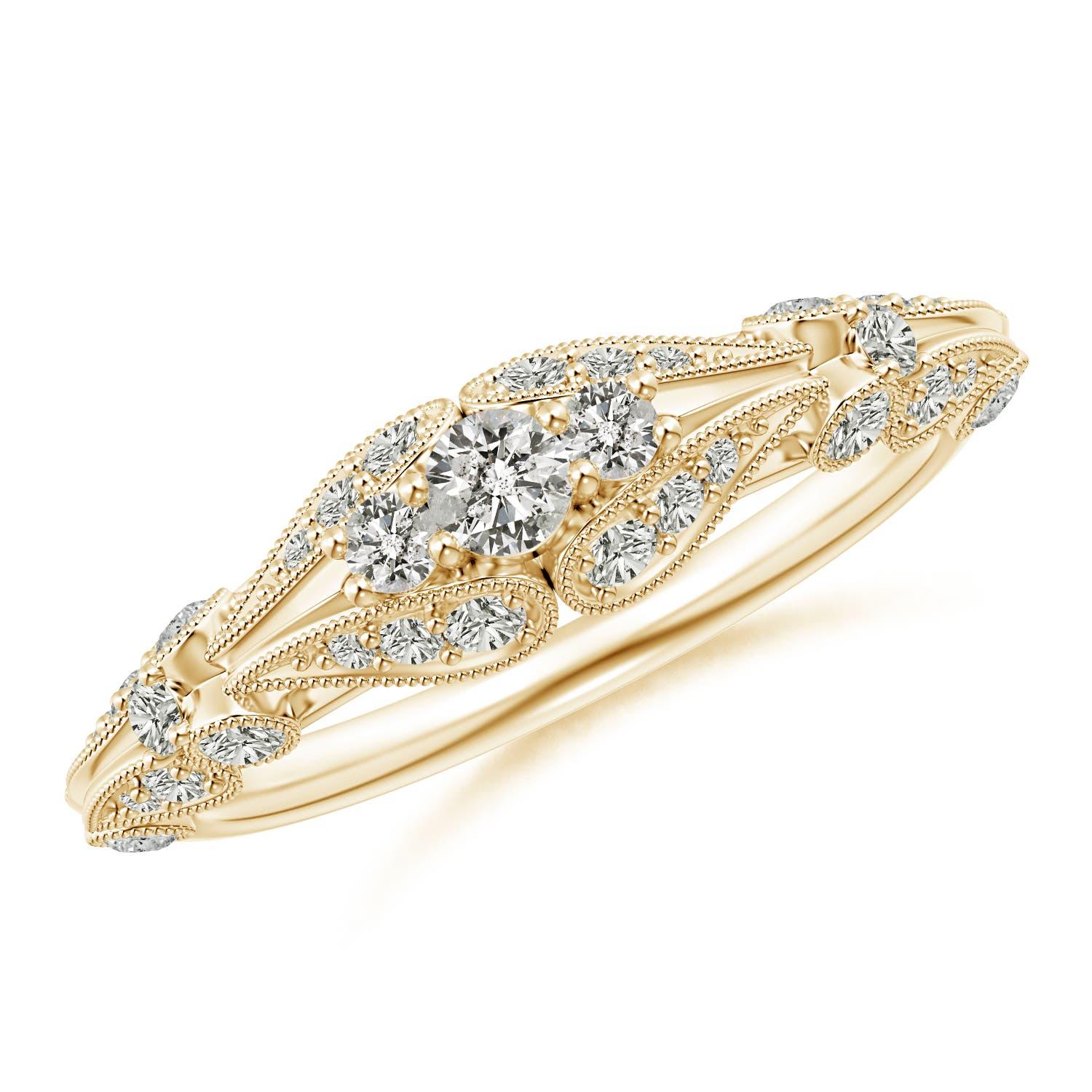 Angara Anillo de Aniversario de Diamante Natural Estilo Vintage de Oro Macizo de 14K para Mujer en venta 1