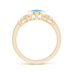 Angara Natural Vintage Style Oval 1.15ct Turquoise Ring with Diamond in 14K Gold