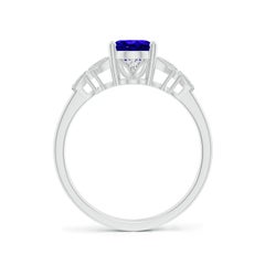 Anello con tanzanite ovale da 1,25 carati e diamante in oro 14 carati di Angara Nature Vintage Style