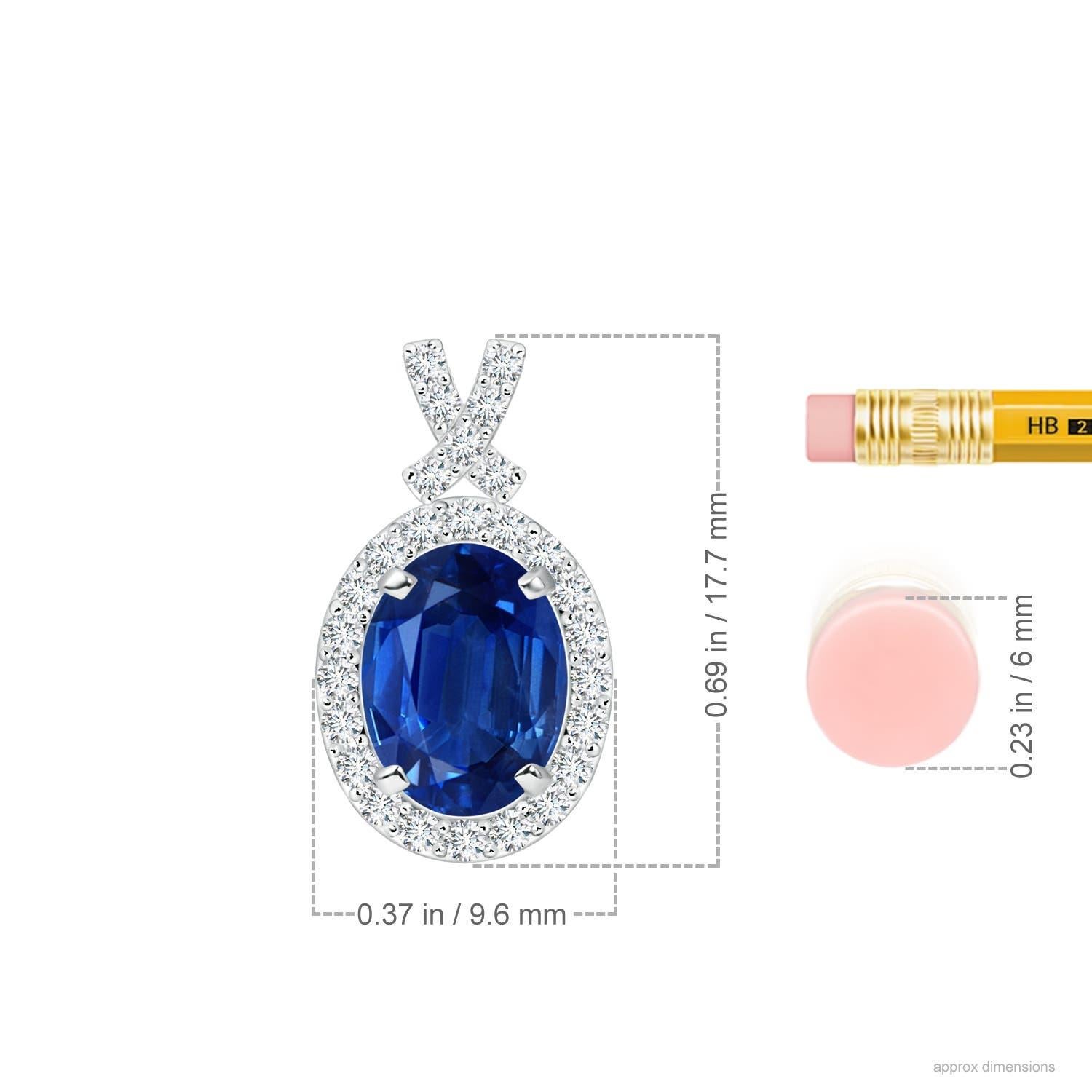 Taille ovale Angara Pendentif saphir naturel de style vintage avec halo en diamant or massif 14K en vente