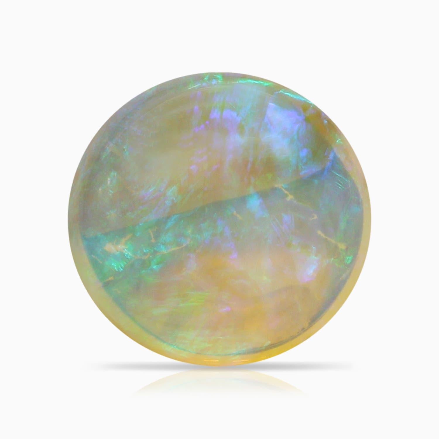 Angara Nature Inspired Gia Certified Round Opal Diamond Halo Ring in Rose Gold 6