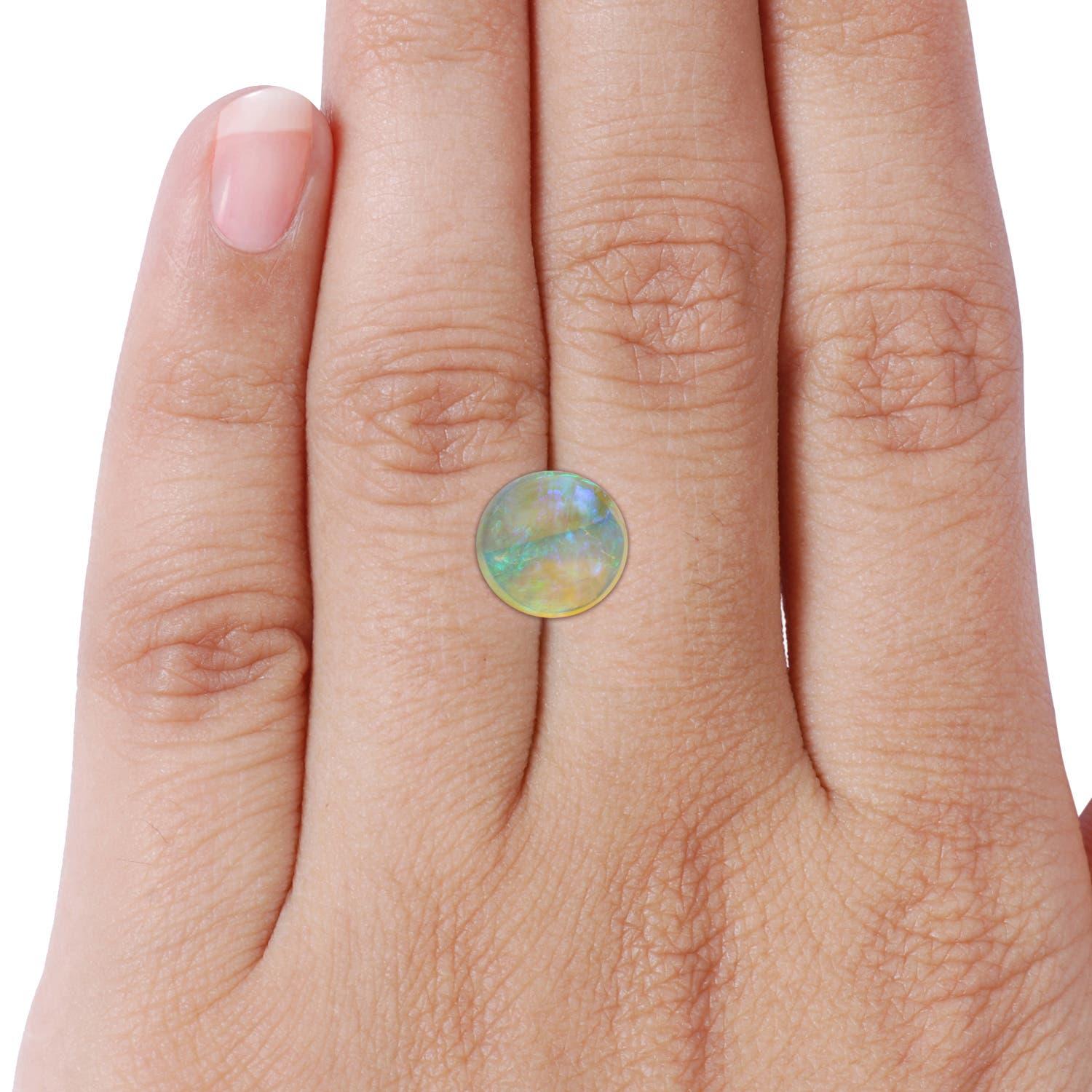 Angara Nature Inspired Gia Certified Round Opal Diamond Halo Ring in Rose Gold 7