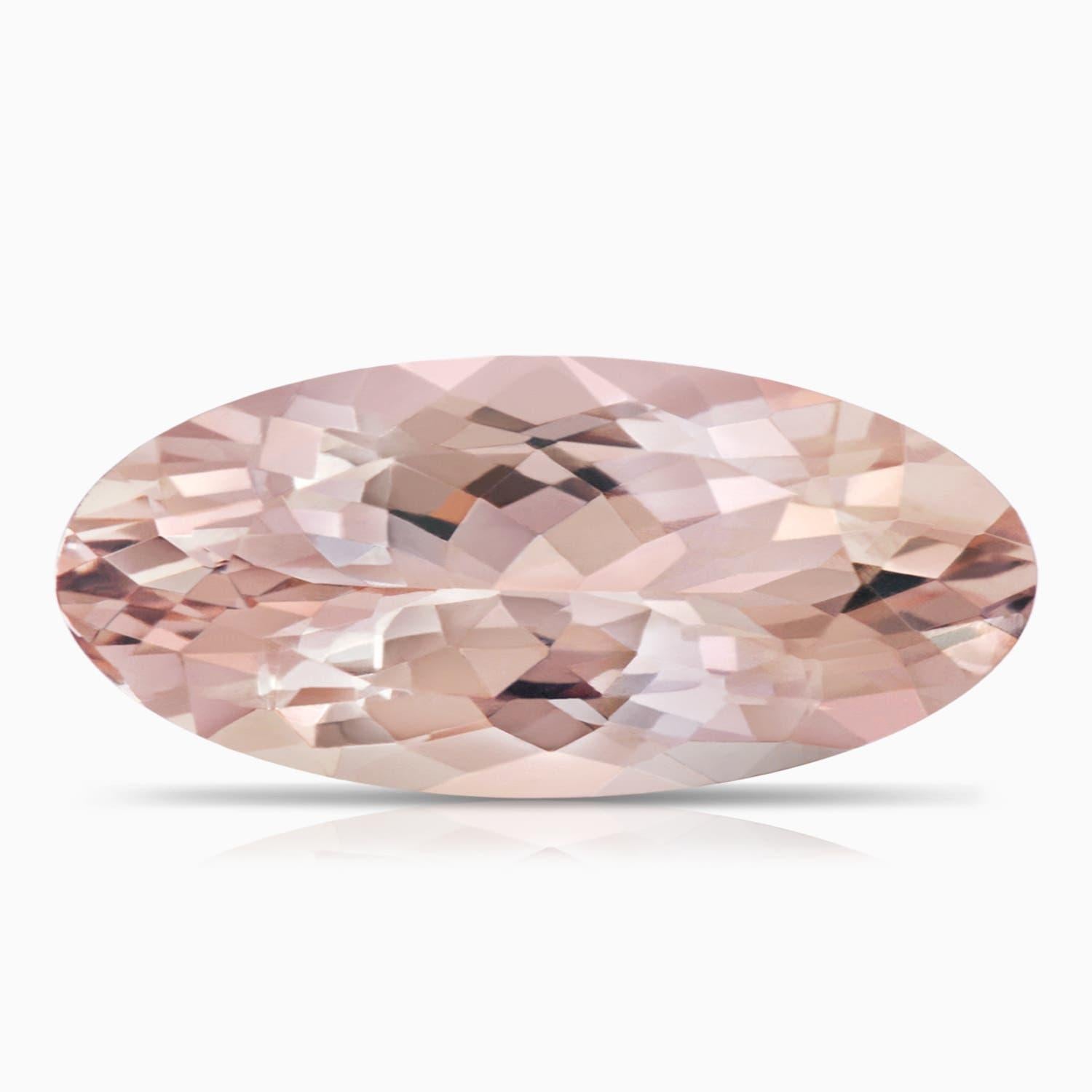 ANGARA GIA Certified Peg-Set Oval Morganite Ring in 18K Rose Gold with Diamonds 6