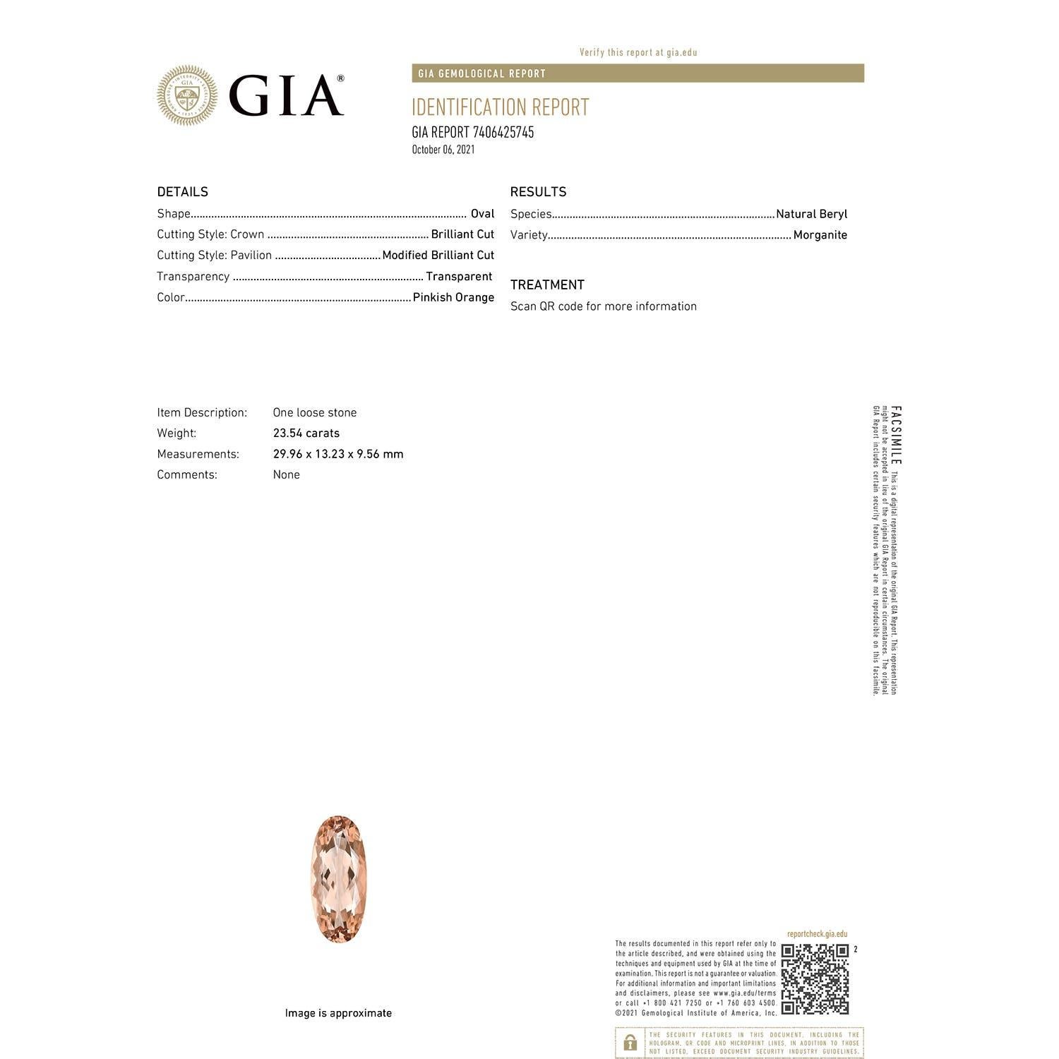 ANGARA GIA Certified Peg-Set Oval Morganite Ring in 14KYellow Gold with Diamonds 3