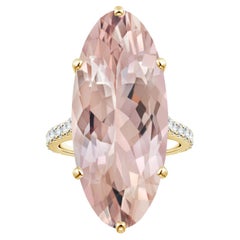 ANGARA Ring aus Gelbgold mit GIA-zertifiziertem ovalem Morganit mit Diamanten