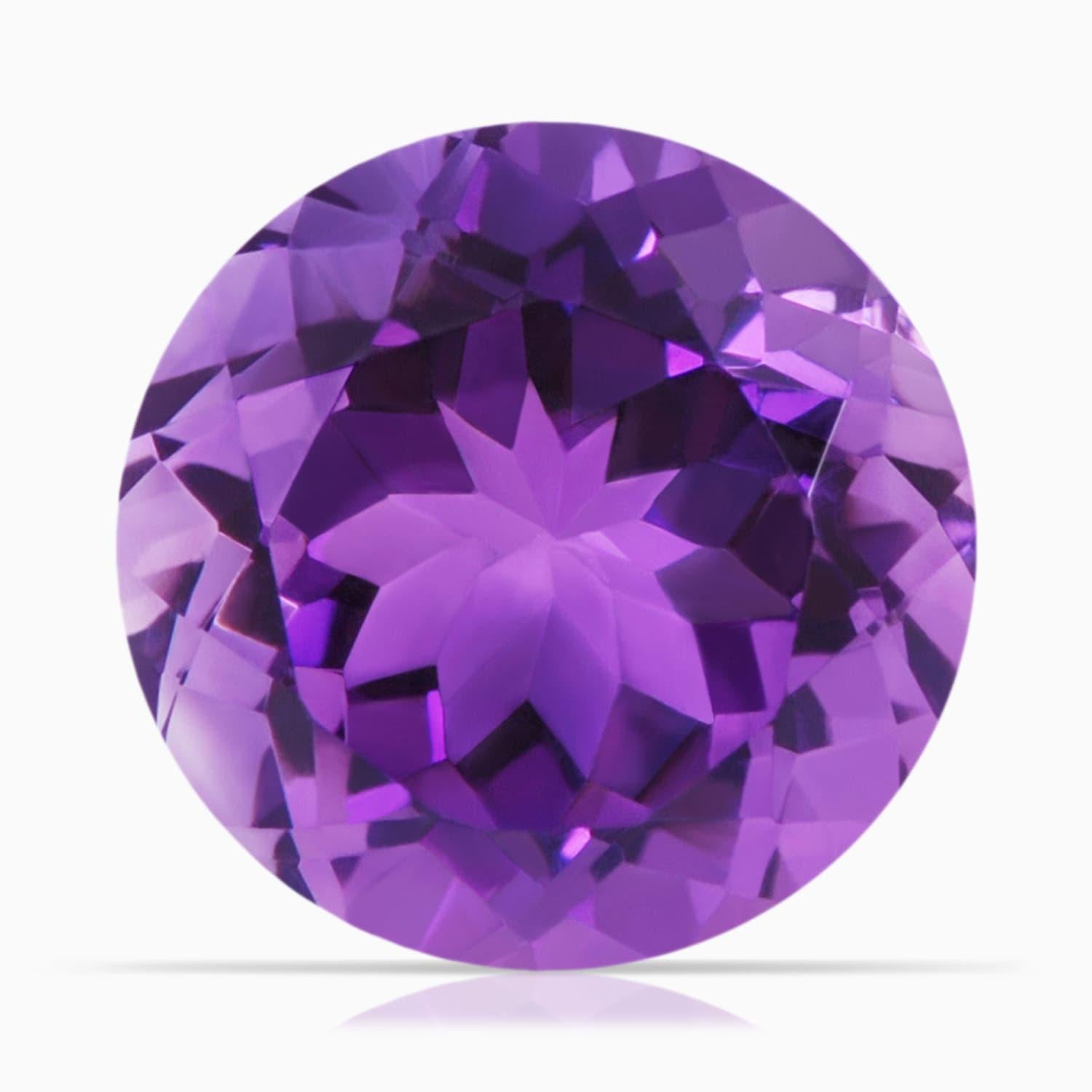 For Sale:  ANGARA Peg-Set GIA Certified Round Amethyst Ring in Platinum with Milgrain  6