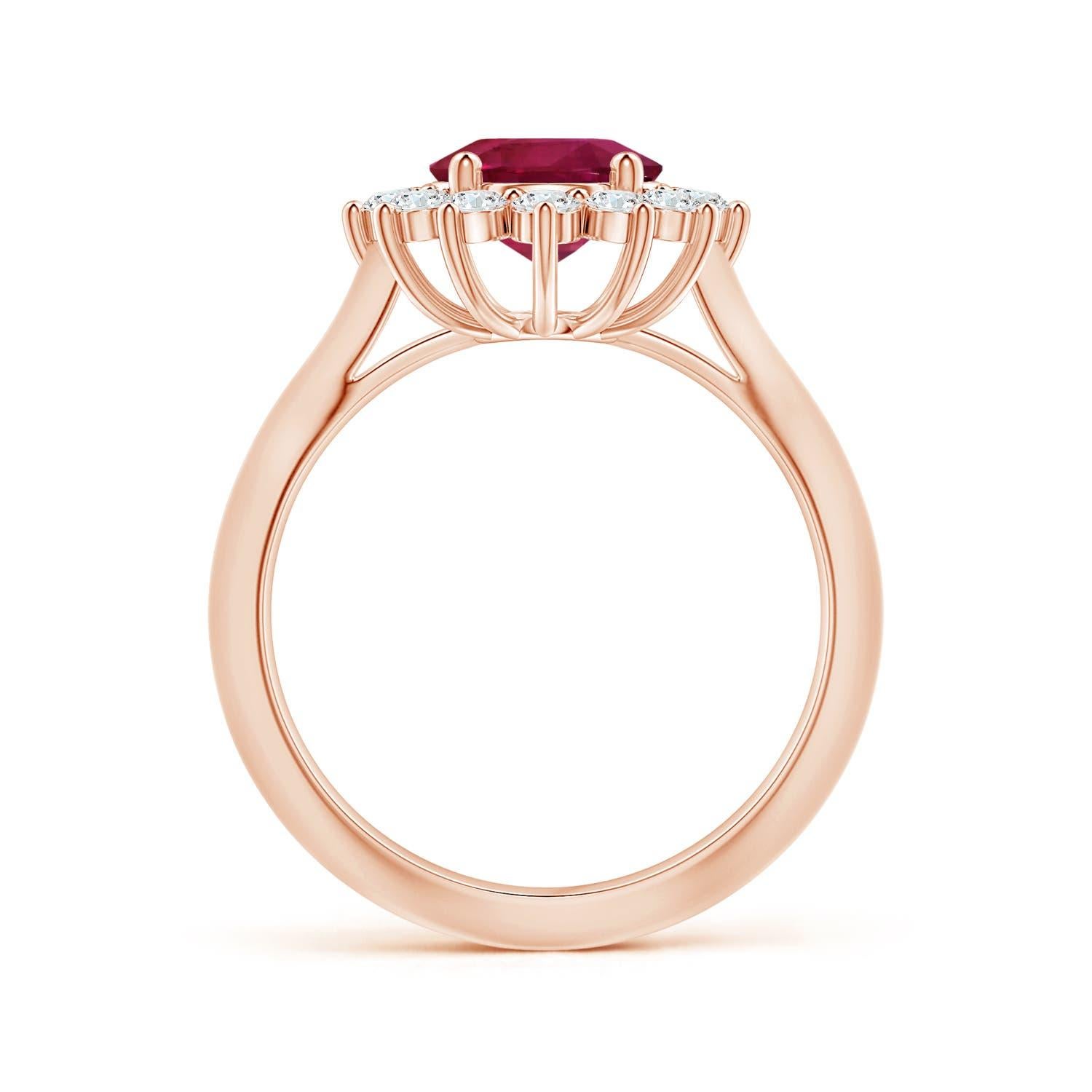 For Sale:  ANGARA Princess Diana Inspired GIA Certified Pink Sapphire Ring in Rose Gold 2
