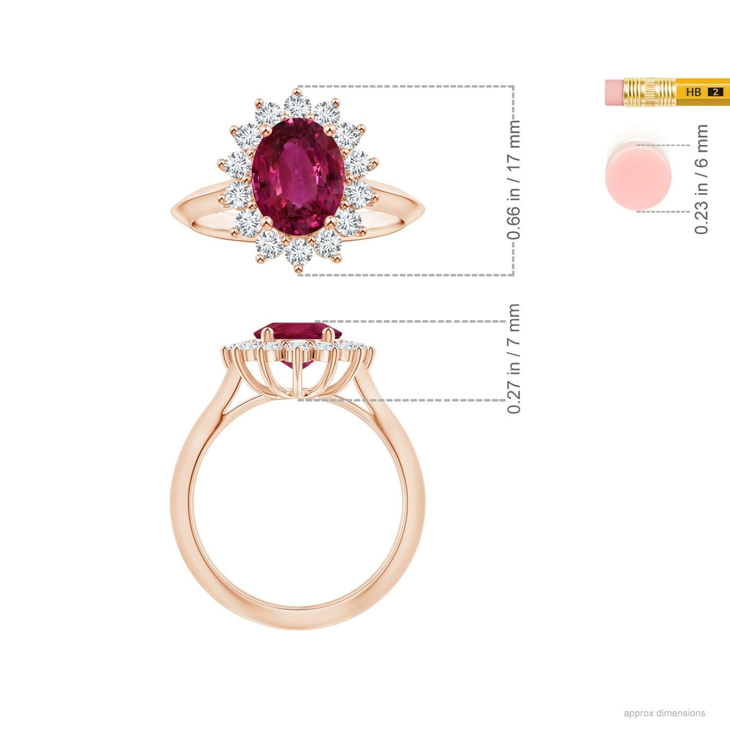 For Sale:  ANGARA Princess Diana Inspired GIA Certified Pink Sapphire Ring in Rose Gold 5