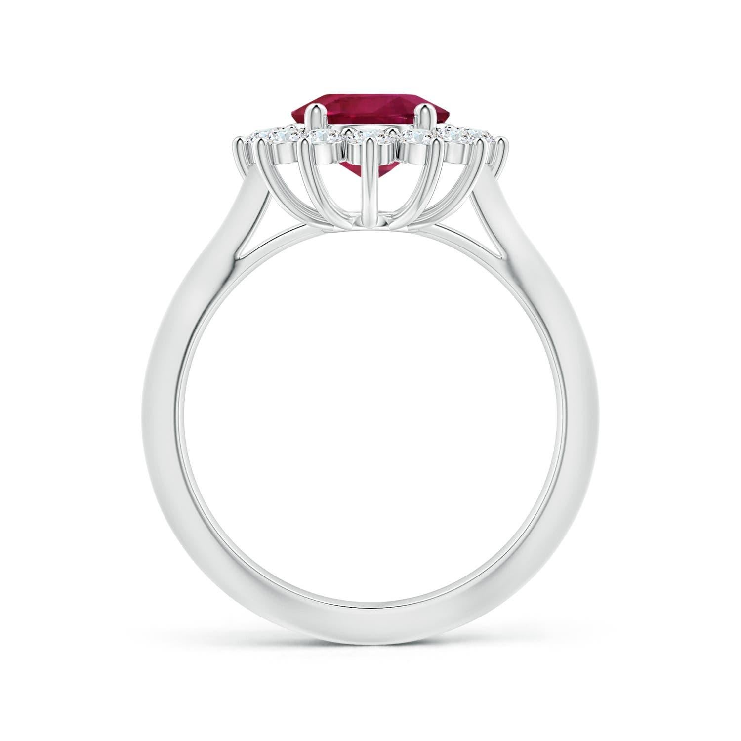 En vente :  ANGARA Bague d'inspiration princesse Diana en or blanc et saphir rose certifié par le GIA 2