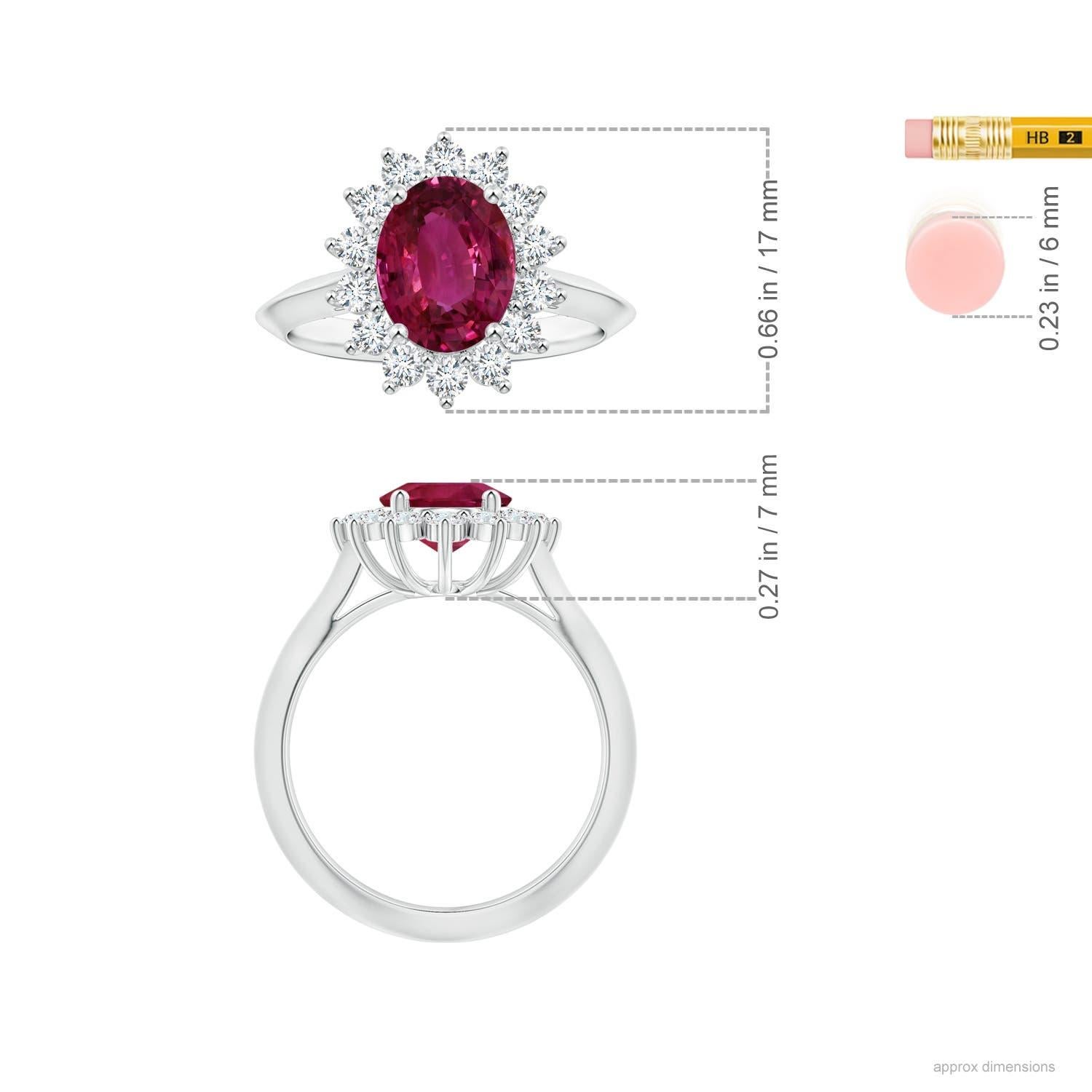 For Sale:  ANGARA Princess Diana Inspired GIA Certified Pink Sapphire Ring in White Gold 5