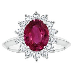 ANGARA Princess Diana Inspired GIA Certified Pink Sapphire Ring in White Gold
