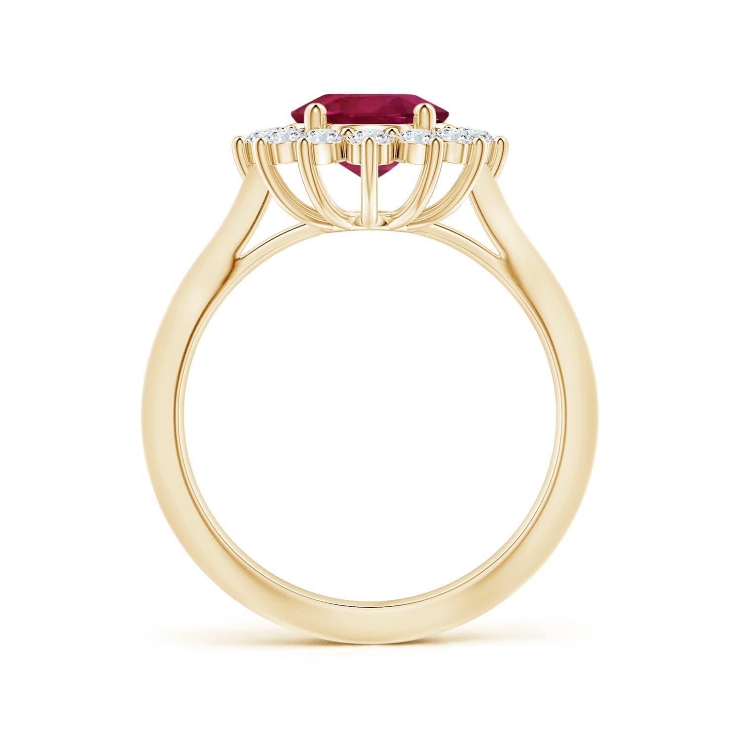 ANGARA Princess Diana Inspired GIA Certified Pink Sapphire Ring in Yellow Gold 2