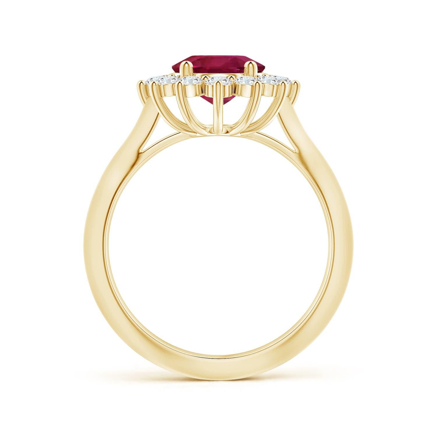ANGARA Princess Diana Inspired GIA Certified Pink Sapphire Ring in Yellow Gold 2