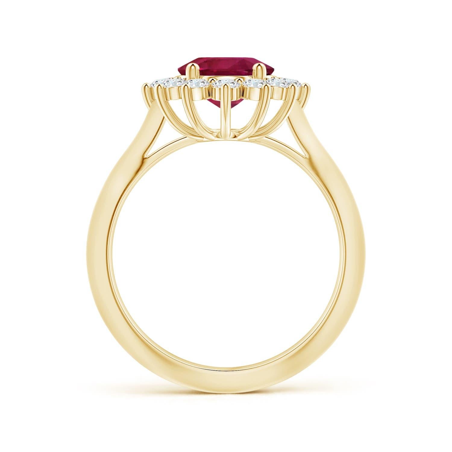 En vente :  ANGARA Bague d'inspiration princesse Diana en or jaune et saphir rose certifié par le GIA 2